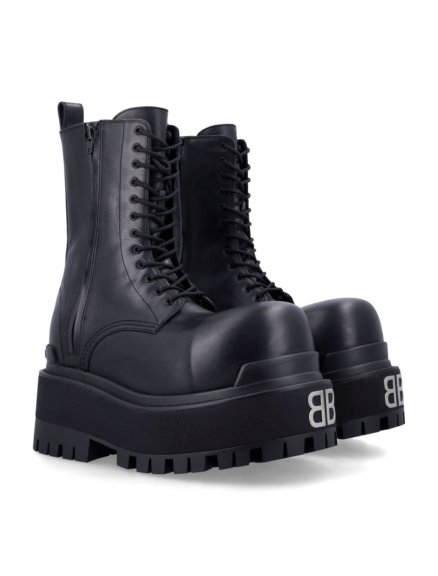 BALENCIAGA Giant Platform Boots with Worn-Out Effect