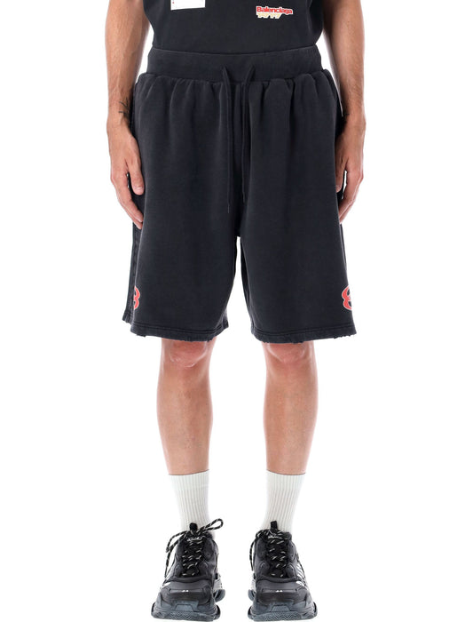 BALENCIAGA Logo Print Sweatshorts - Loose Fit (Large)