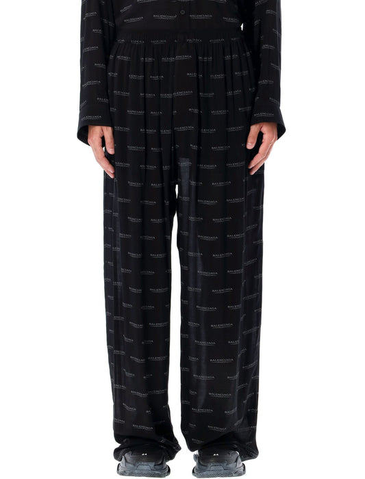 BALENCIAGA Logo Pyjama Pants - Wide Leg, Size 50