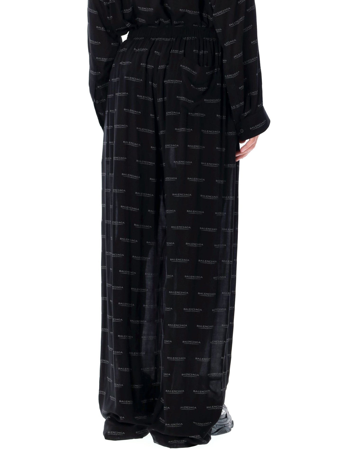 BALENCIAGA Logo Pyjama Pants - Wide Leg, Size 50