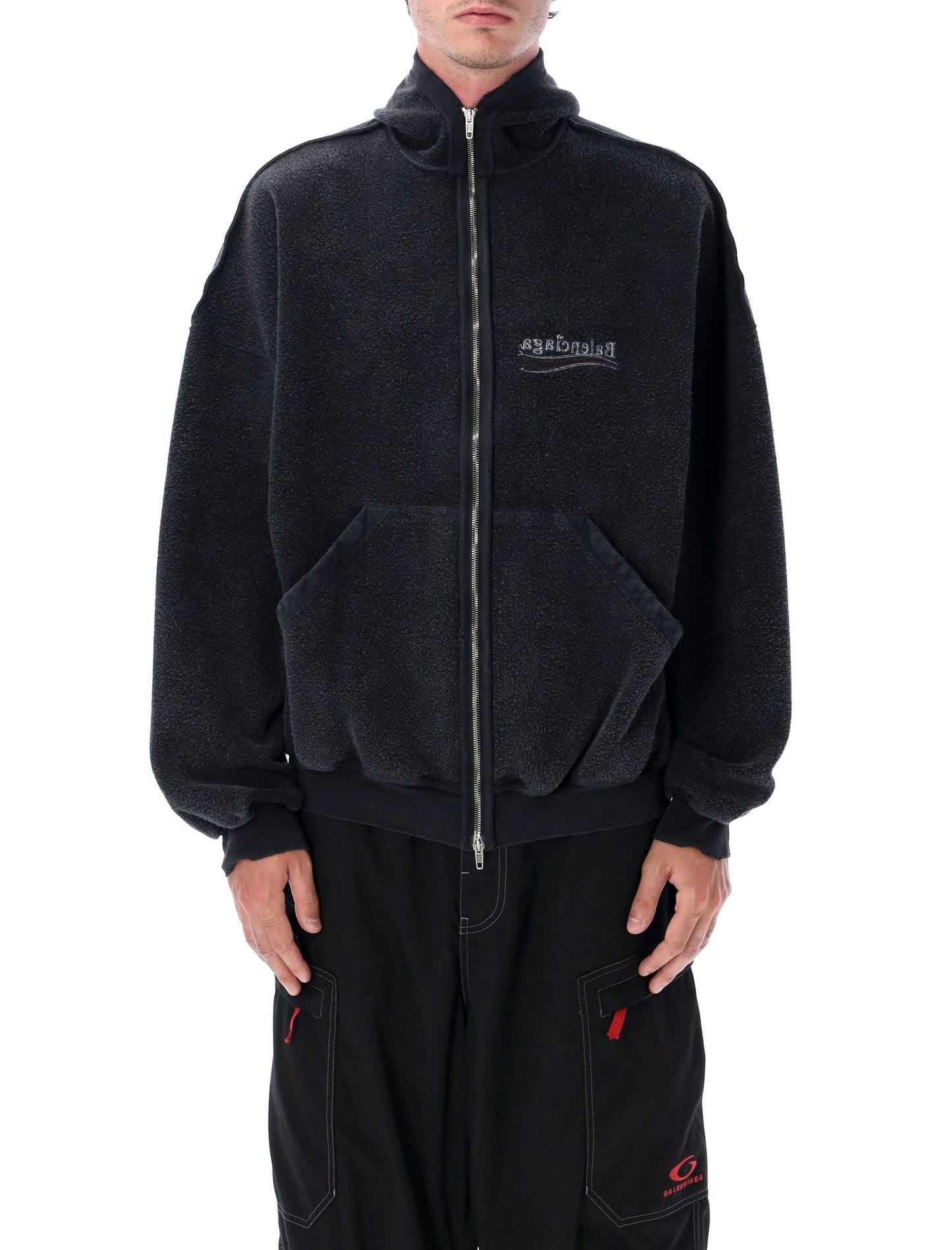 BALENCIAGA Political Campaign Inside-Out Zipped Hoodie