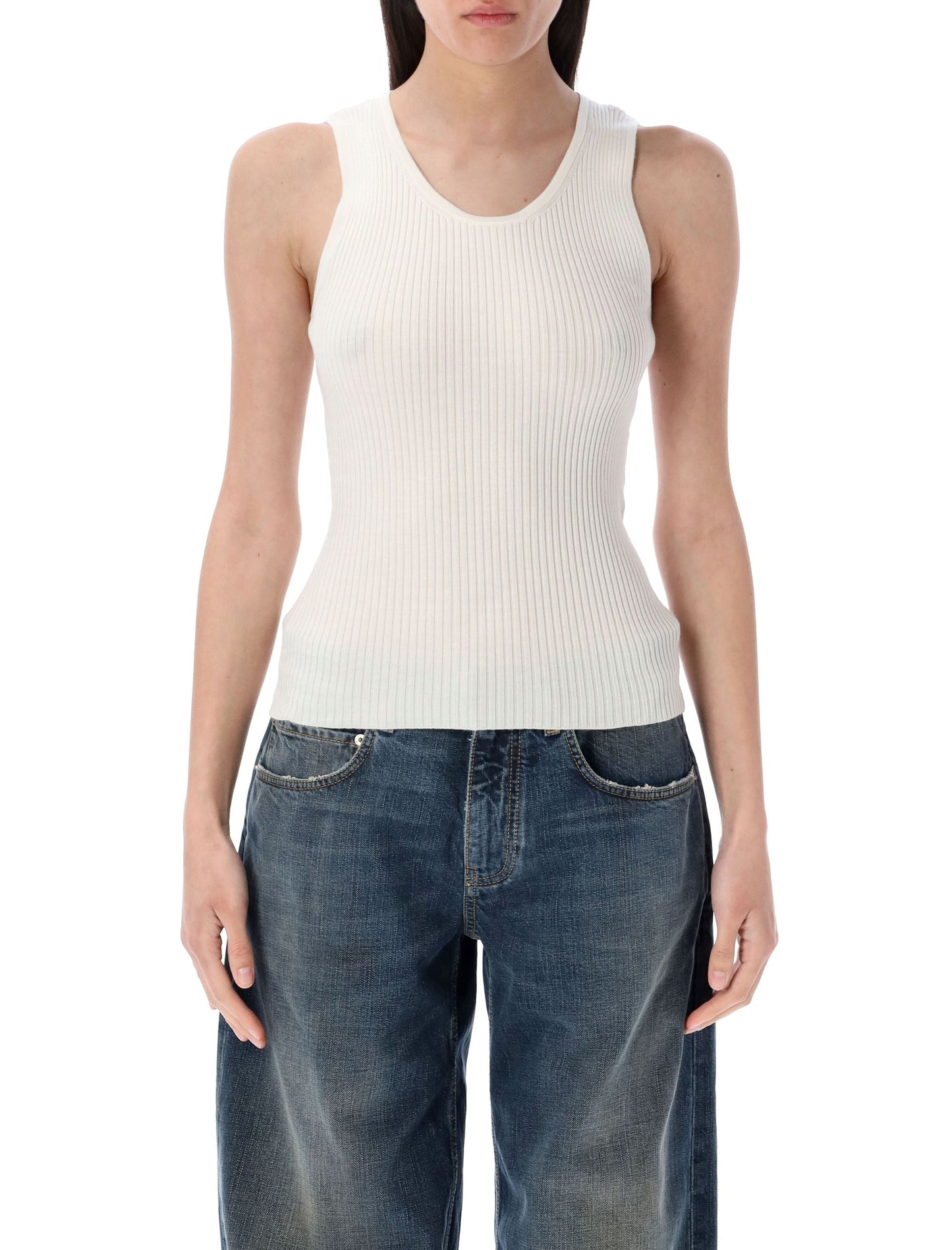 BALENCIAGA Rib-Knit Tank Top for Women