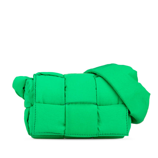 Green Bottega Veneta Candy Nylon Intrecciato Padded Tech Cassette Crossbody