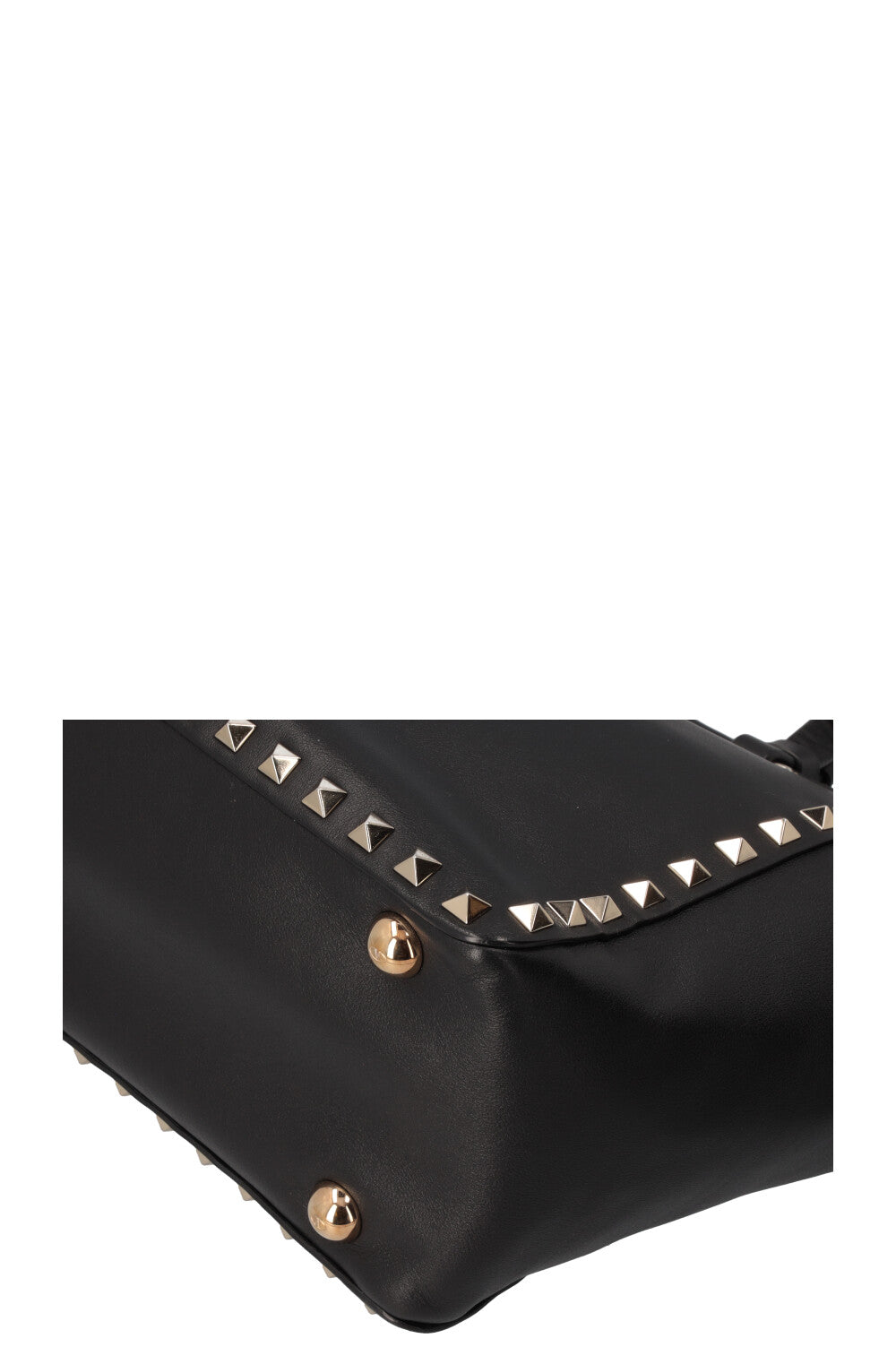 VALENTINO Small Rockstud Tote Bag Leather Black