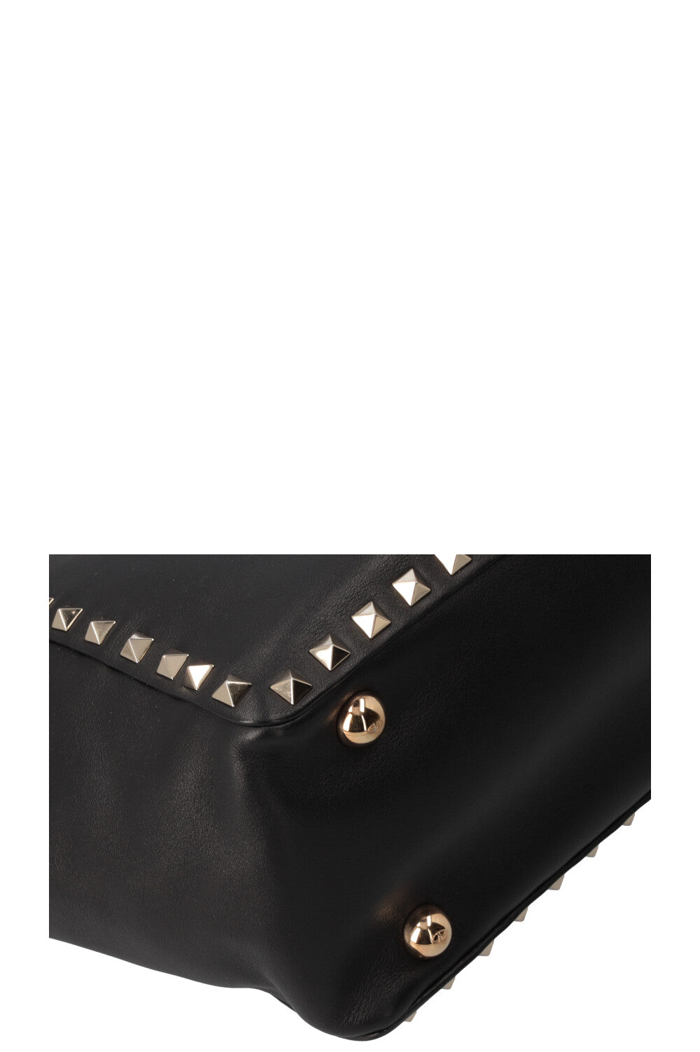 VALENTINO Small Rockstud Tote Bag Leather Black
