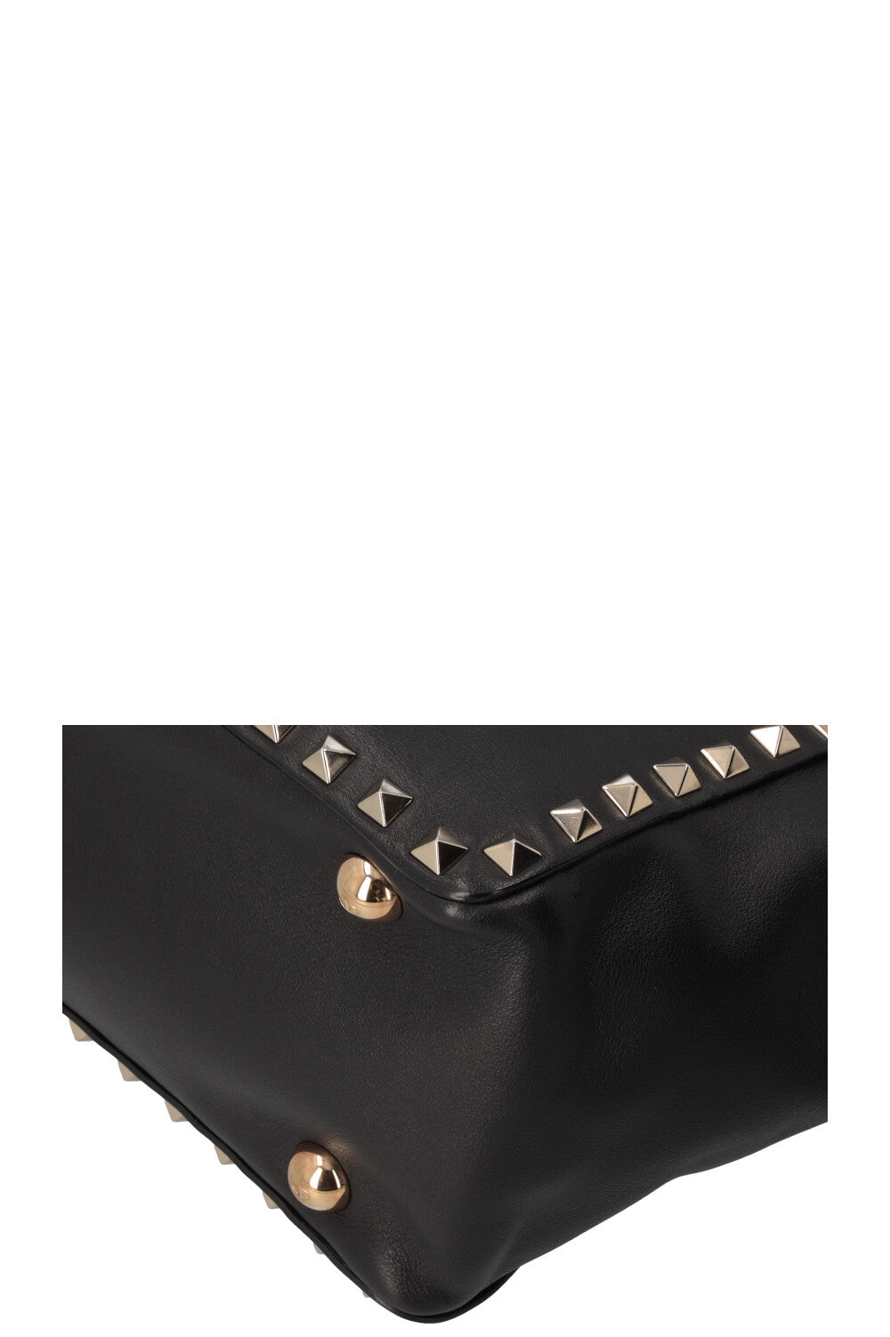 VALENTINO Small Rockstud Tote Bag Leather Black