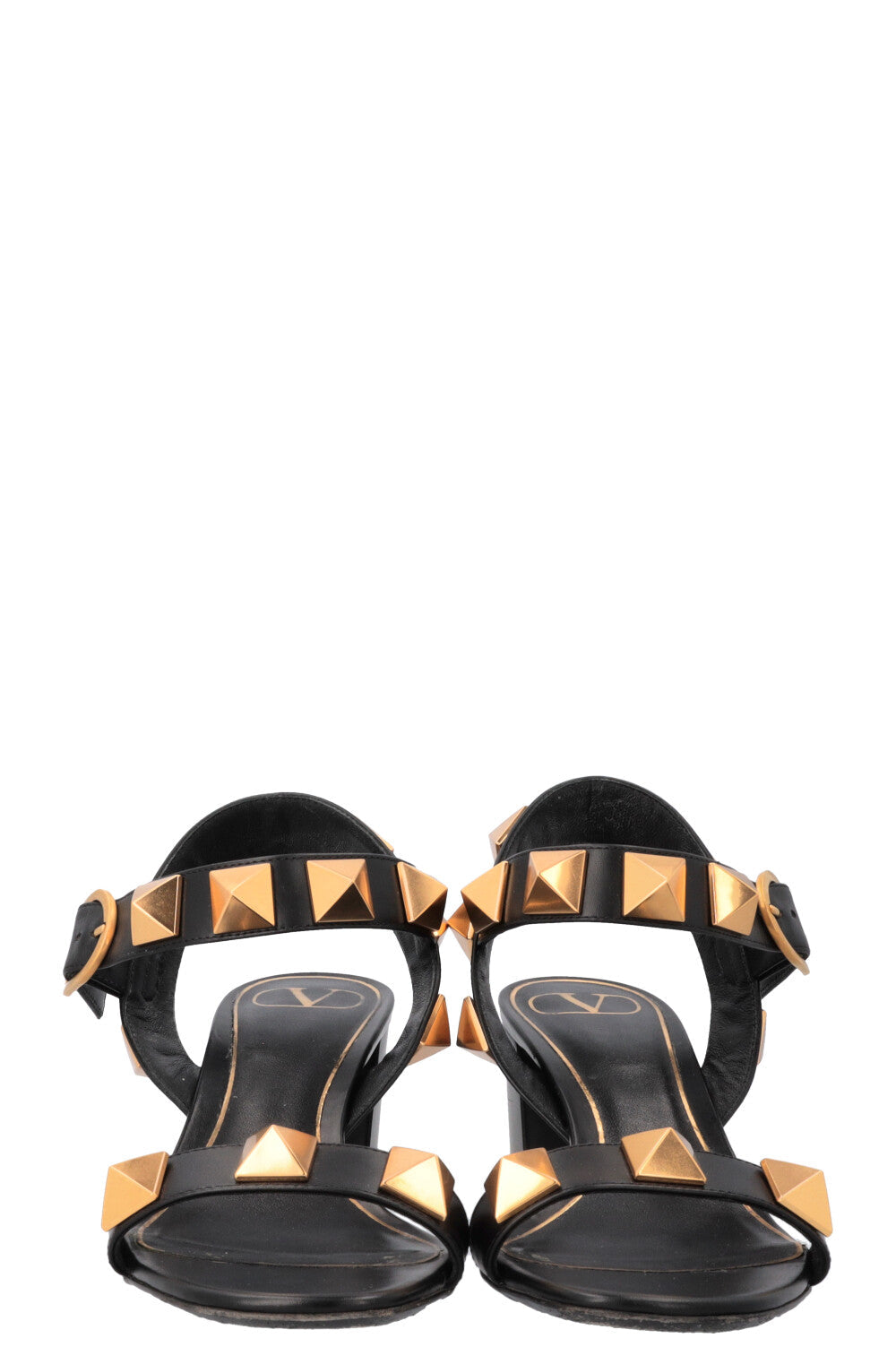 VALENTINO Roman Stud Heels Leather Black