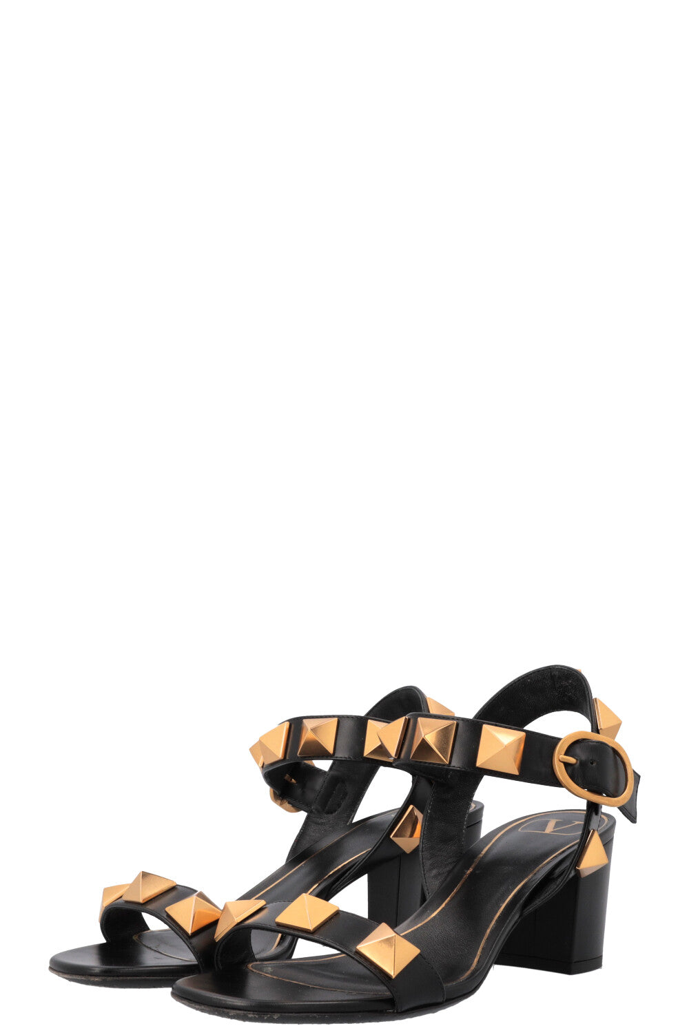 VALENTINO Roman Stud Heels Leather Black