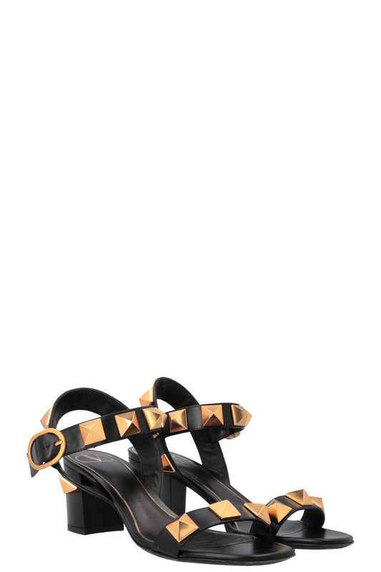 VALENTINO Roman Stud Heels Leather Black