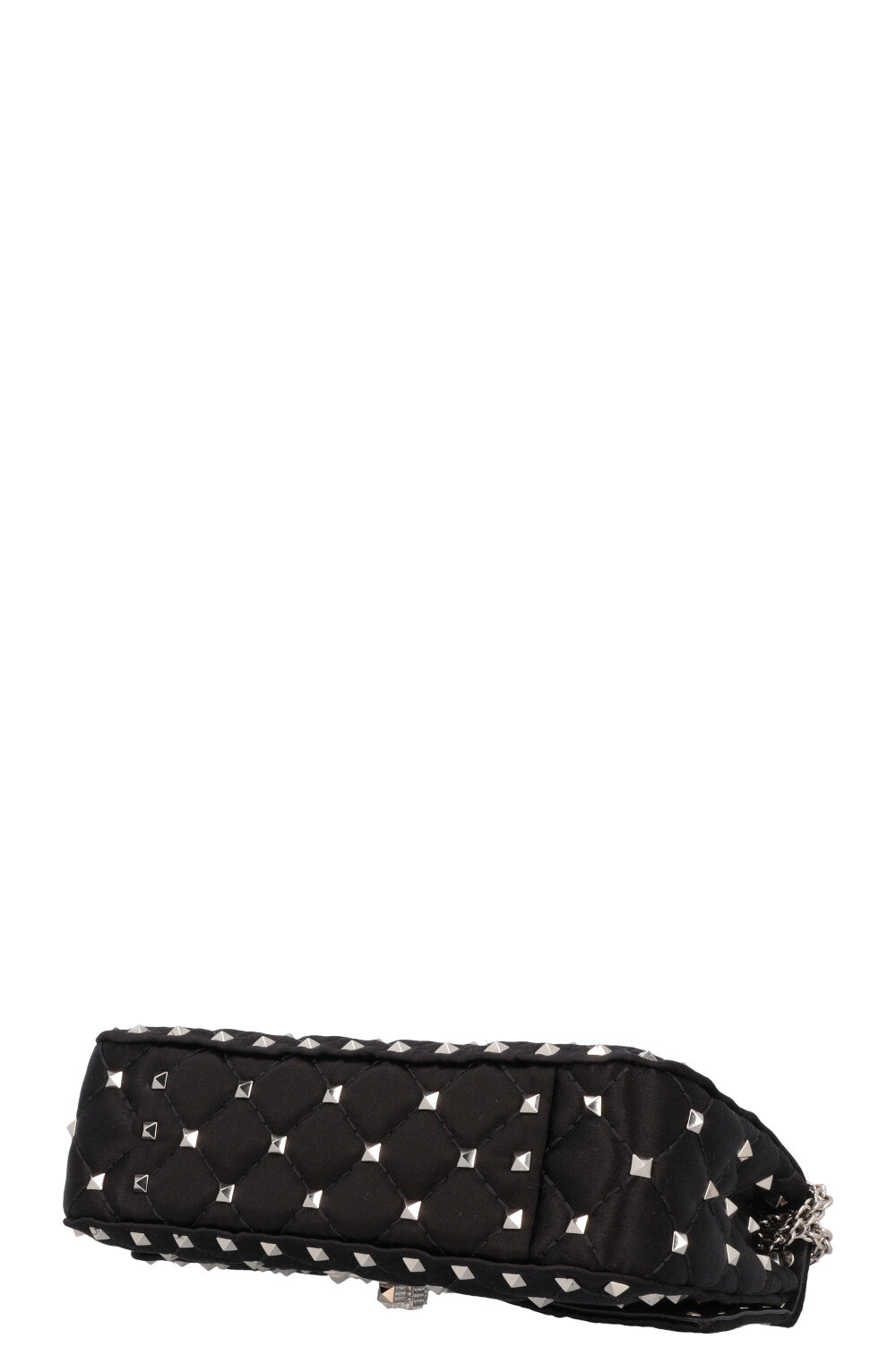 VALENTINO Small Rockstud Spike Bag Silk Crystals Black