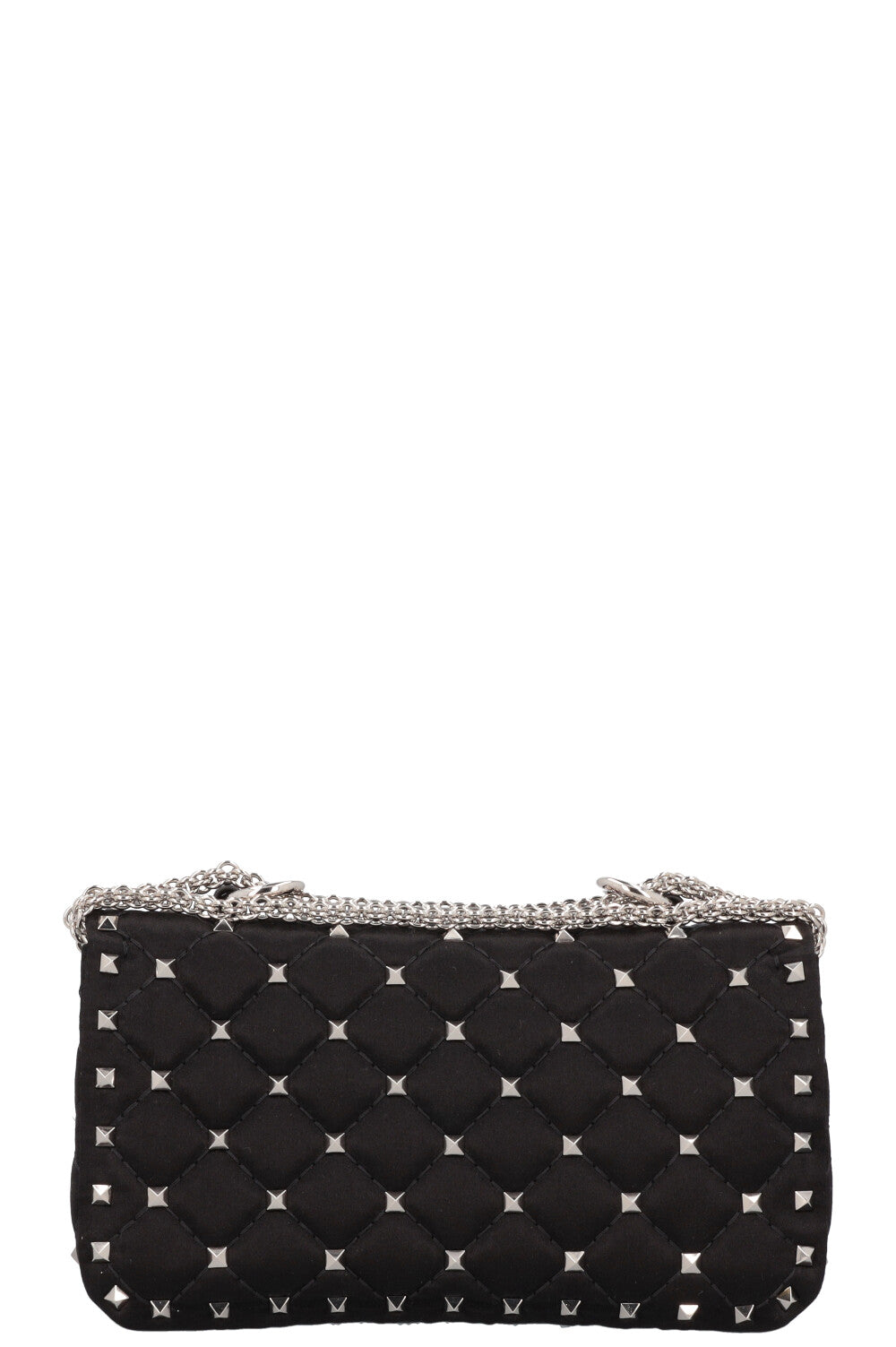VALENTINO Small Rockstud Spike Bag Silk Crystals Black