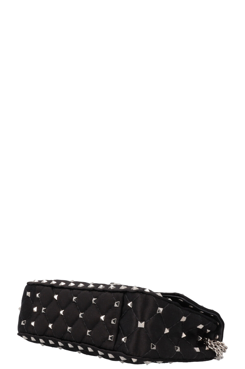 VALENTINO Small Rockstud Spike Bag Silk Crystals Black