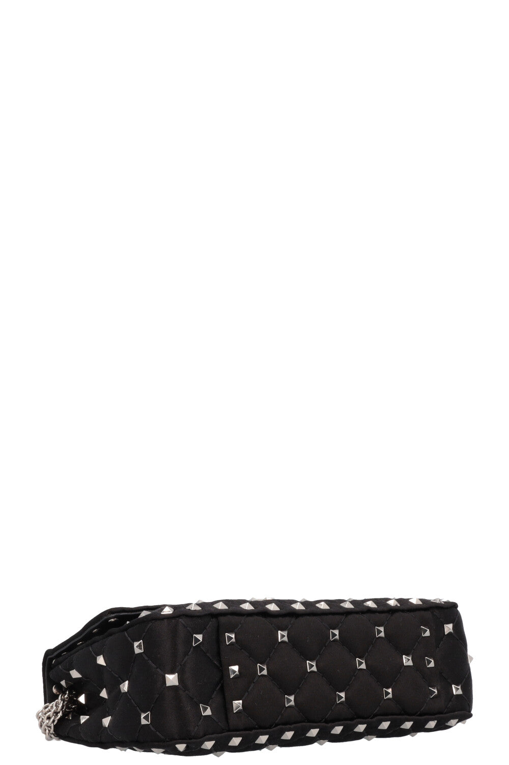 VALENTINO Small Rockstud Spike Bag Silk Crystals Black