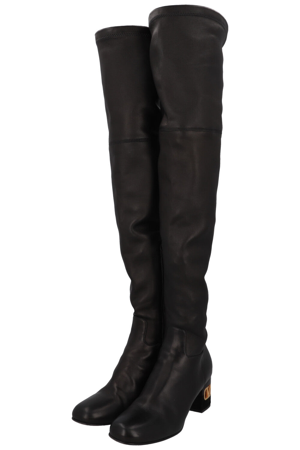 VALENTINO V Logo Boots Leather Black