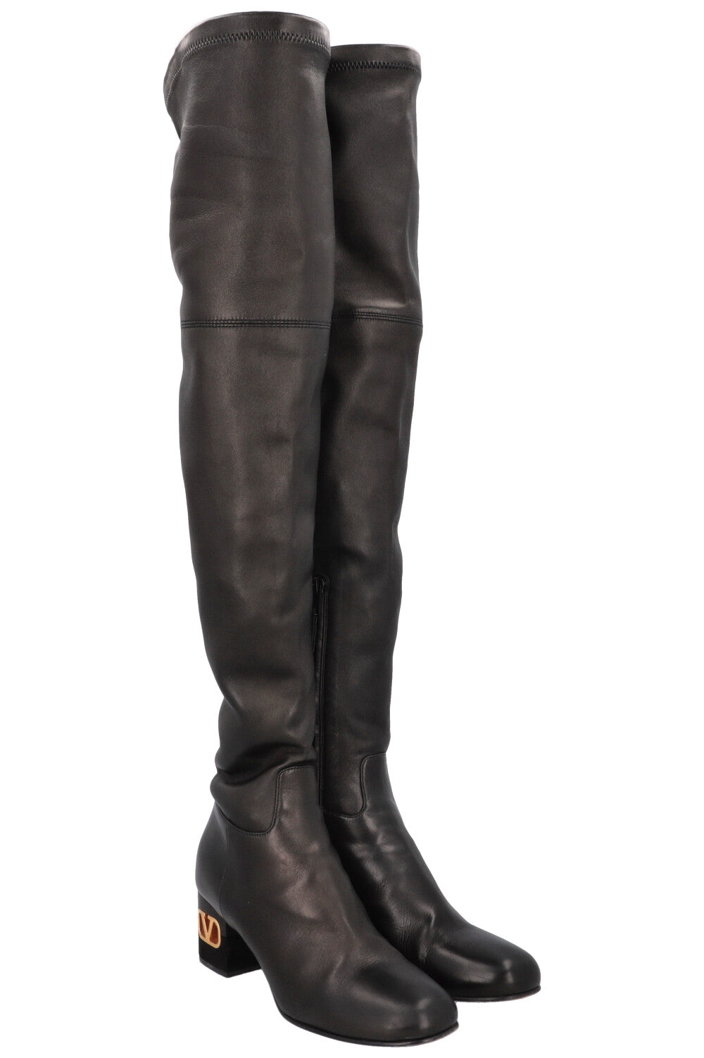 VALENTINO V Logo Boots Leather Black