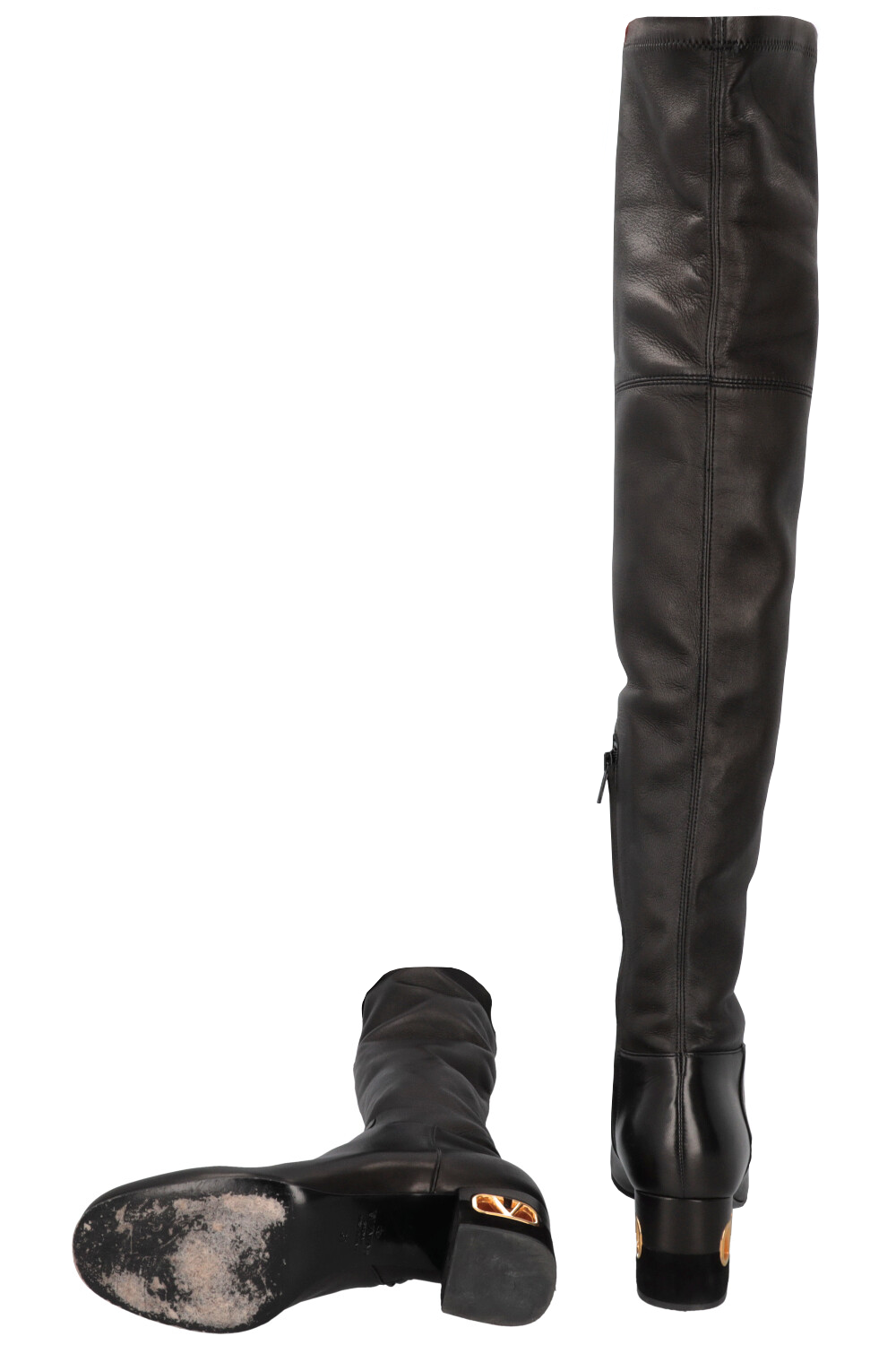 VALENTINO V Logo Boots Leather Black