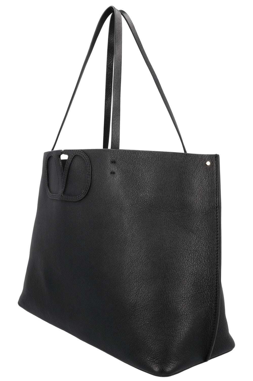 VALENTINO V logo Tote Bag Leather Black