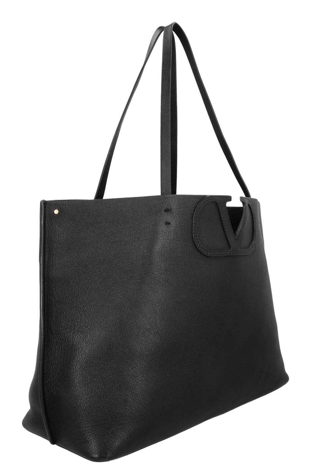 VALENTINO V logo Tote Bag Leather Black
