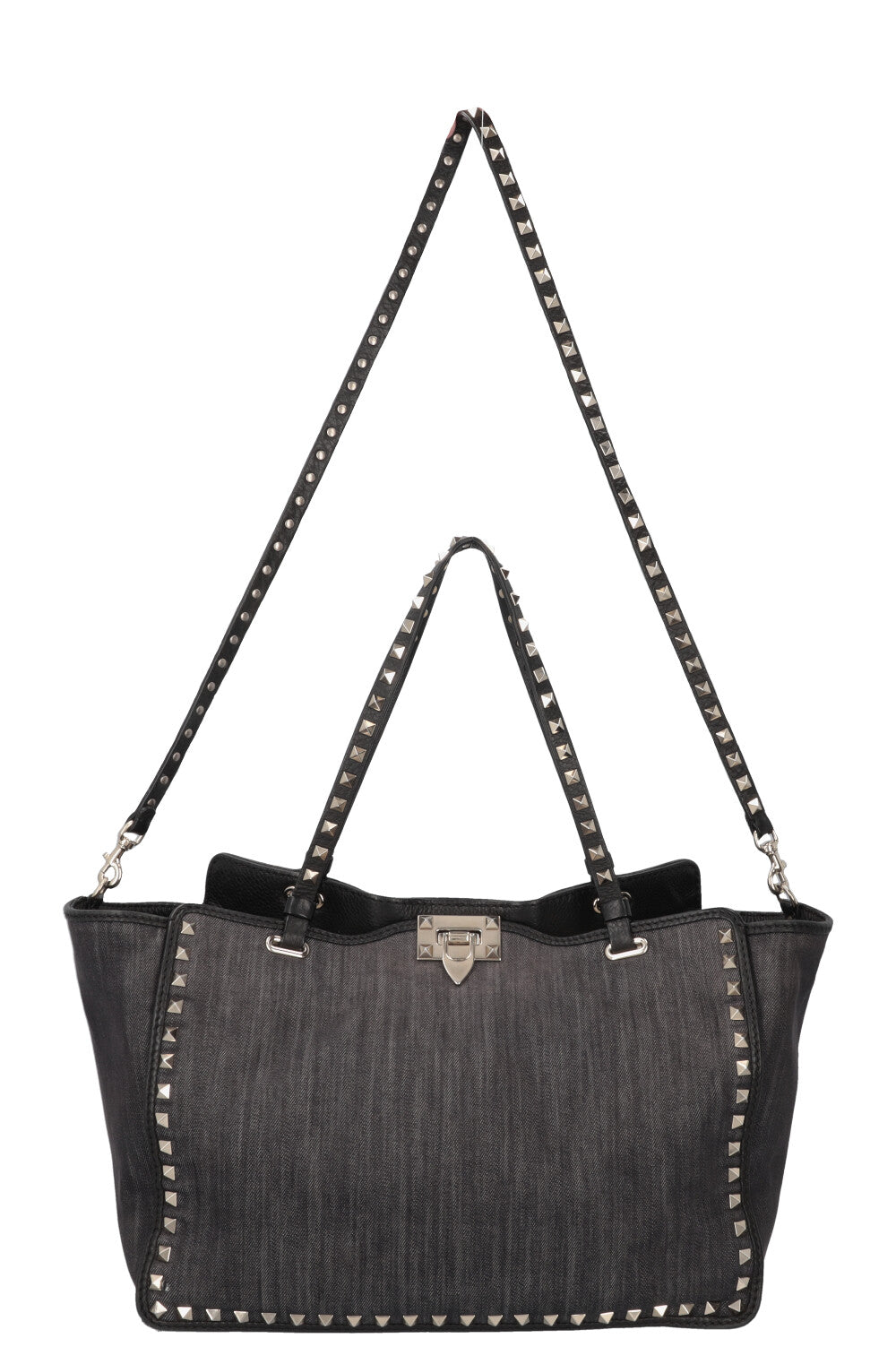 VALENTINO Small Rockstud Tote Bag Denim