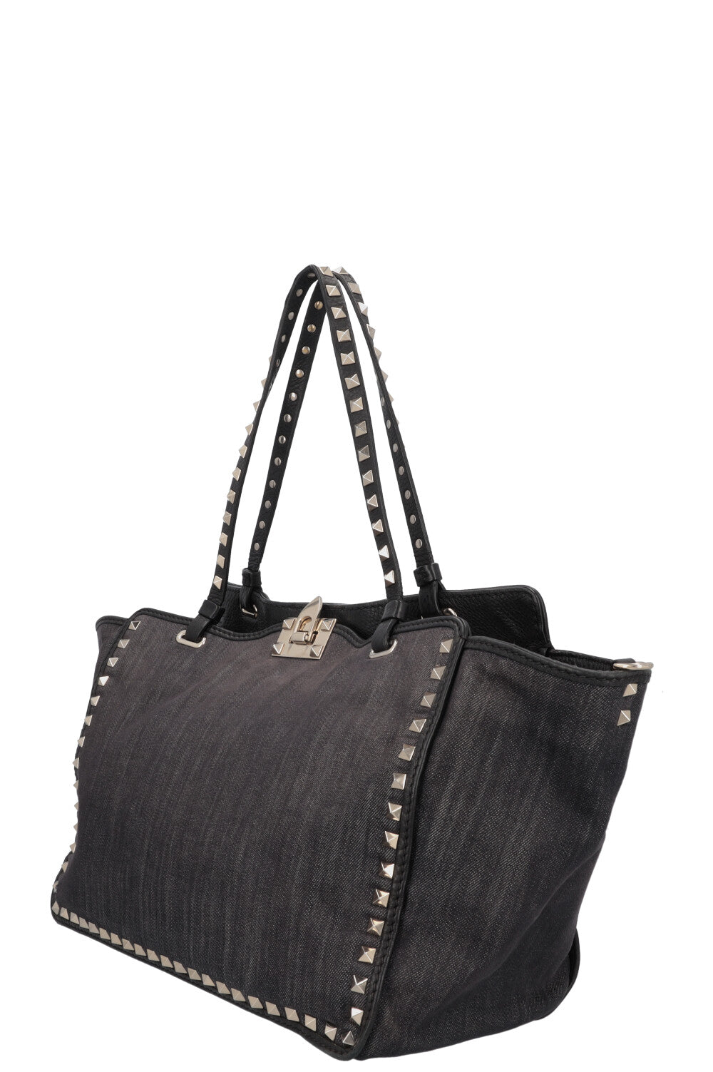 VALENTINO Small Rockstud Tote Bag Denim