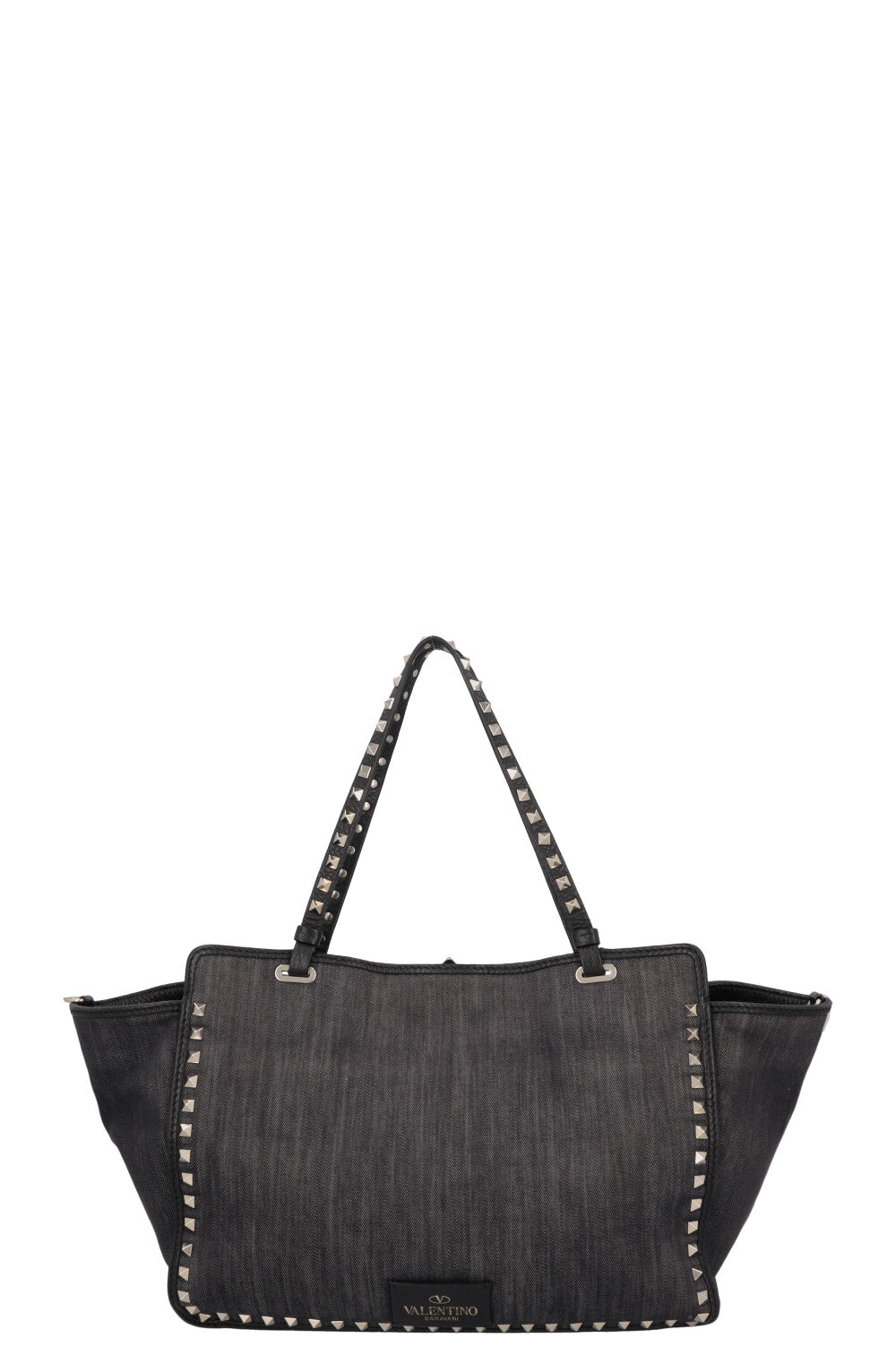 VALENTINO Small Rockstud Tote Bag Denim