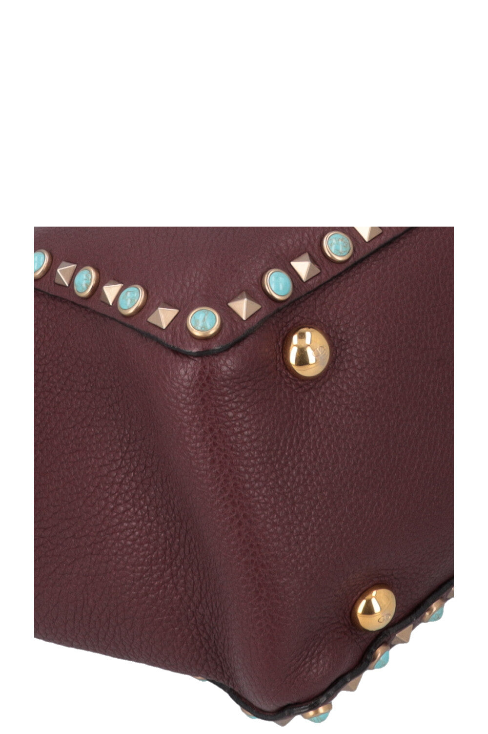 VALENTINO Medium Rockstud Tote Bag Burgundy