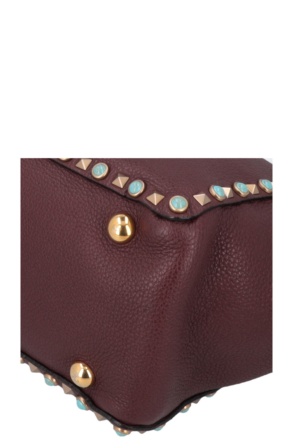 VALENTINO Medium Rockstud Tote Bag Burgundy