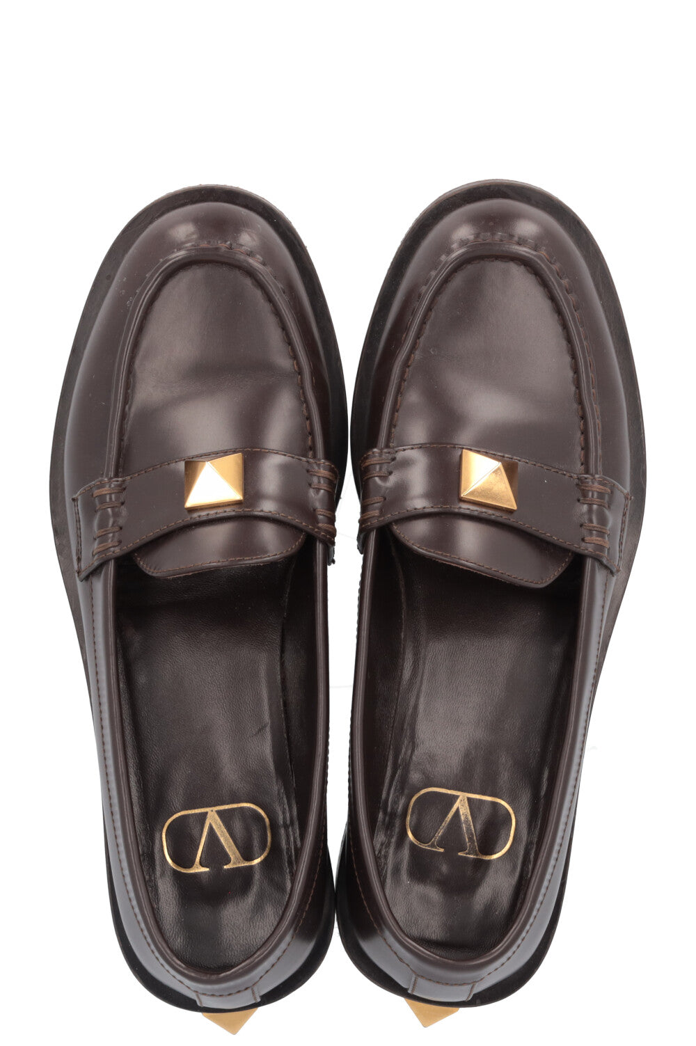 VALENTINO Roman Stud Loafers Brown