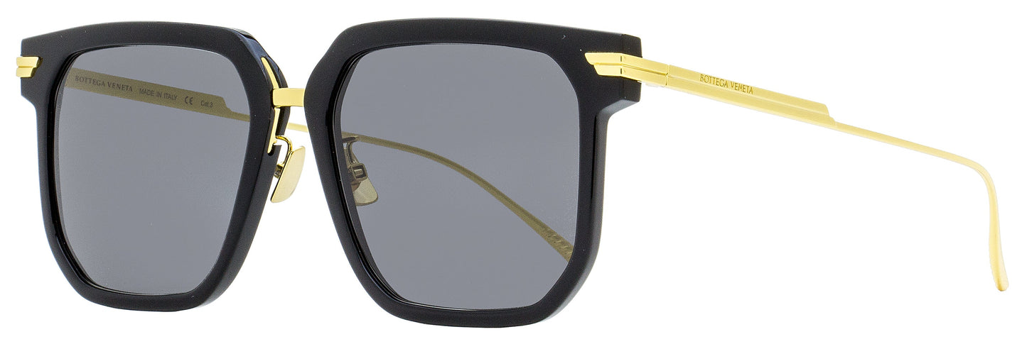 Bottega Veneta Square Sunglasses BV1083SA 001 Black/Gold 57mm Black Gold