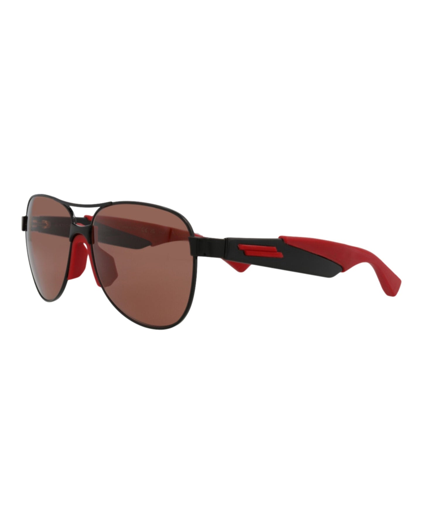 Bottega Veneta Mens Aviator Black Black Red Fashion Designer Eyewear