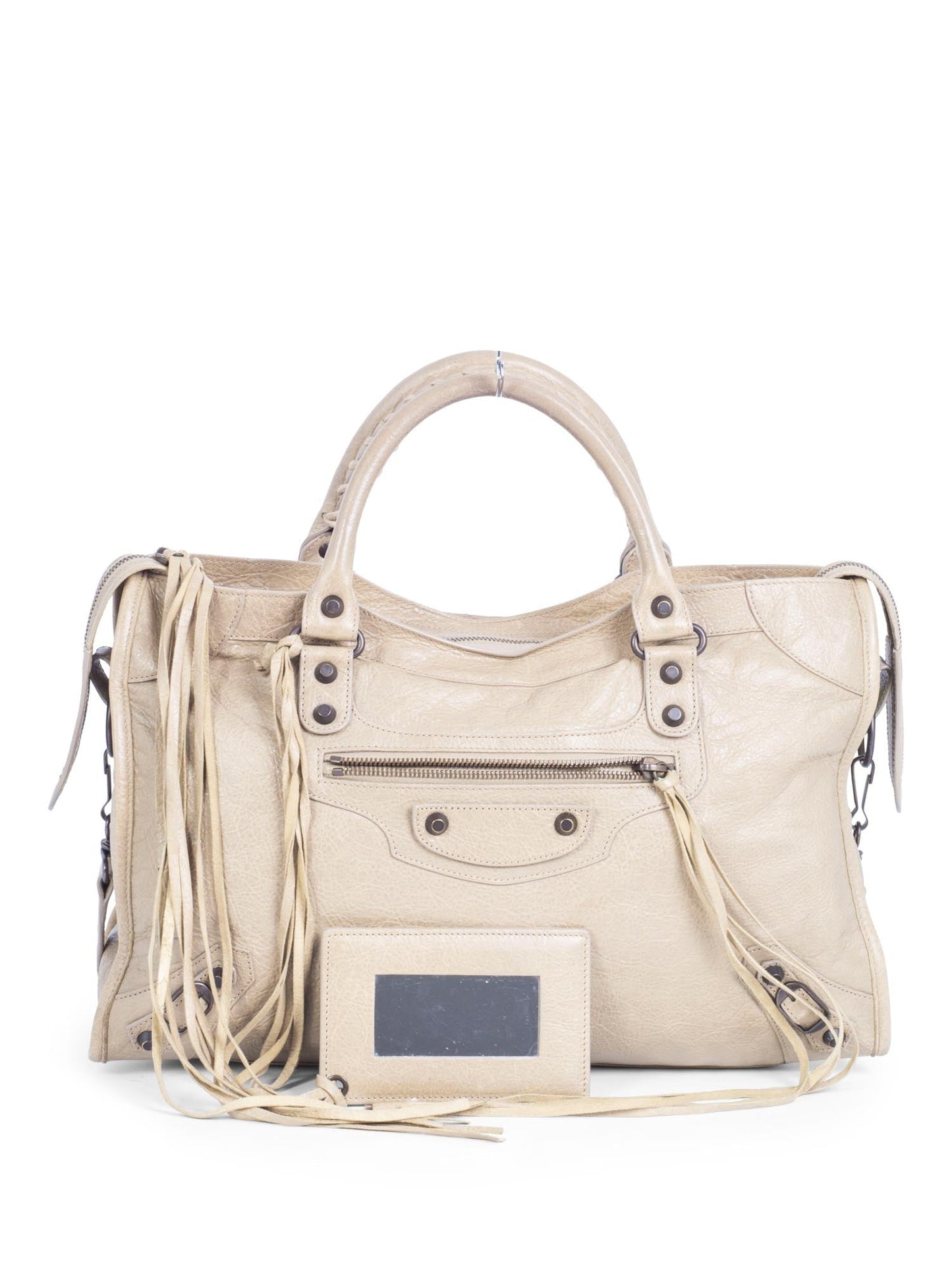 Balenciaga Agneau Classic Hardware City Bag Beige