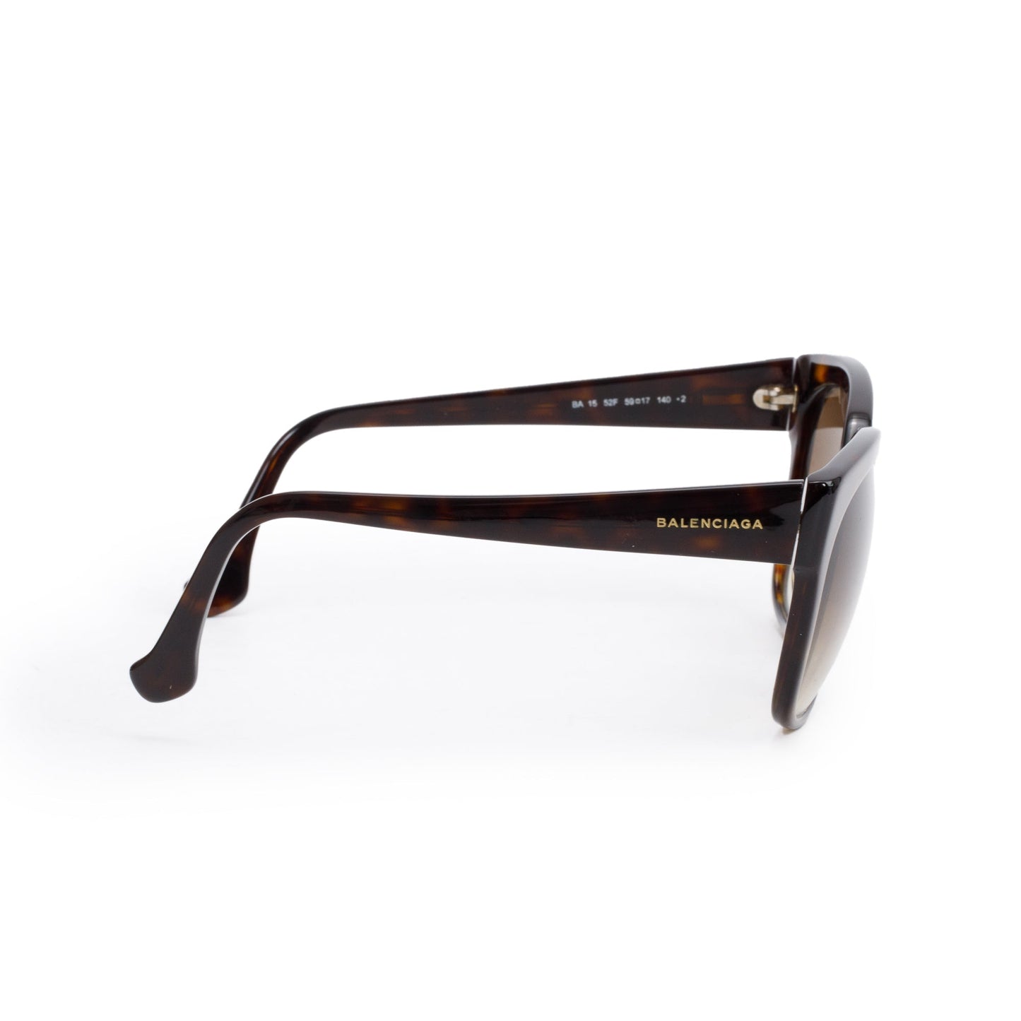 Balenciaga BA 15 Brown Havana Acetate Square Sunglasses