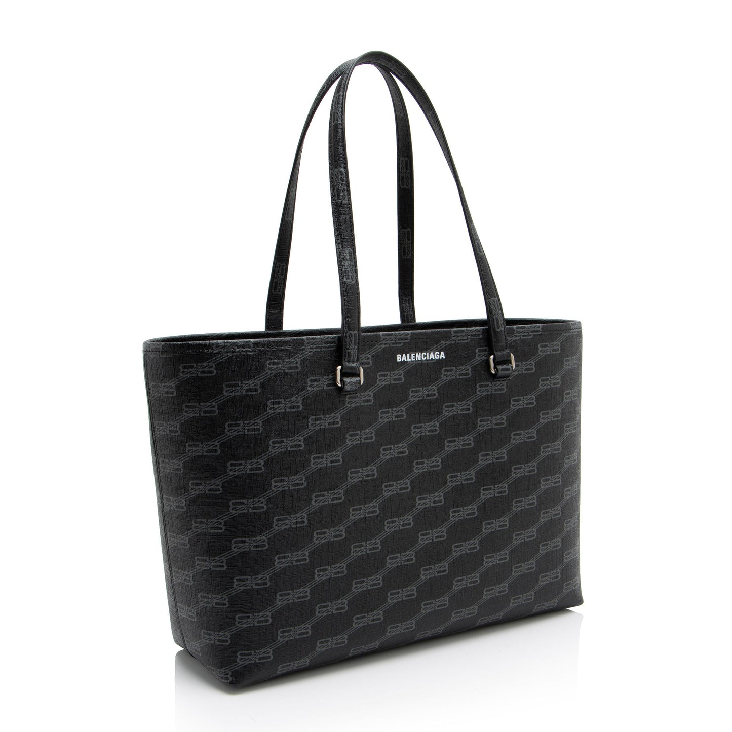 Balenciaga BB Monogram Canvas Signature E/W Medium Shopper Tote (SHF-sezzpJ)