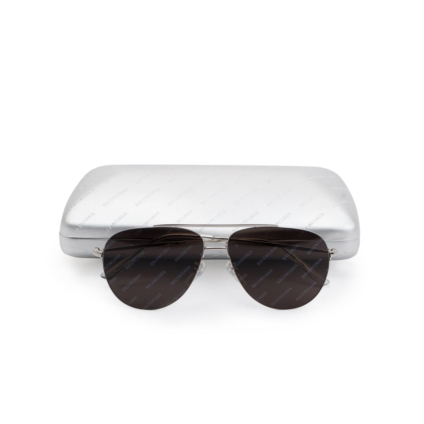 Balenciaga BB0013S Logo Aviator Tinted Sunglasses w/ Case