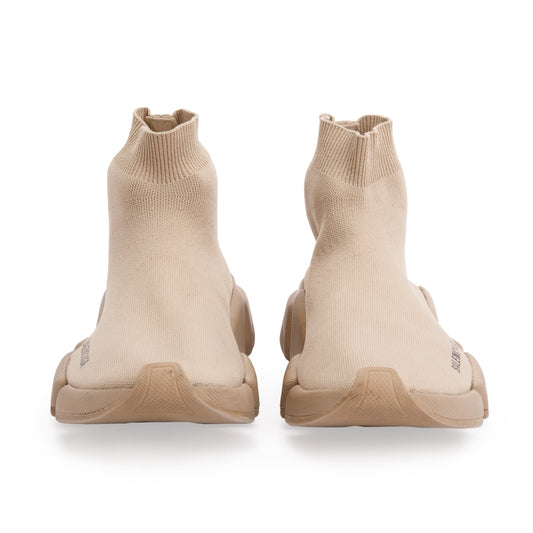 Balenciaga Beige Knit Speed LT Trainer Sock Sneaker, Size 8