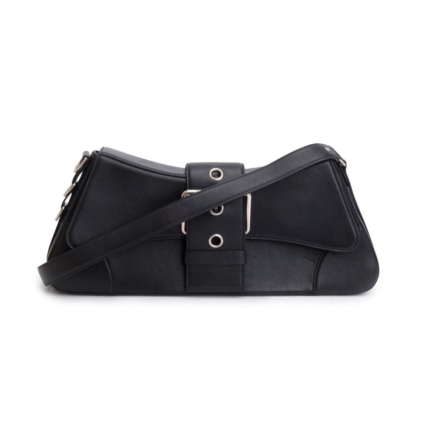 Balenciaga Black Leather Large Lindsay Shoulder Bag