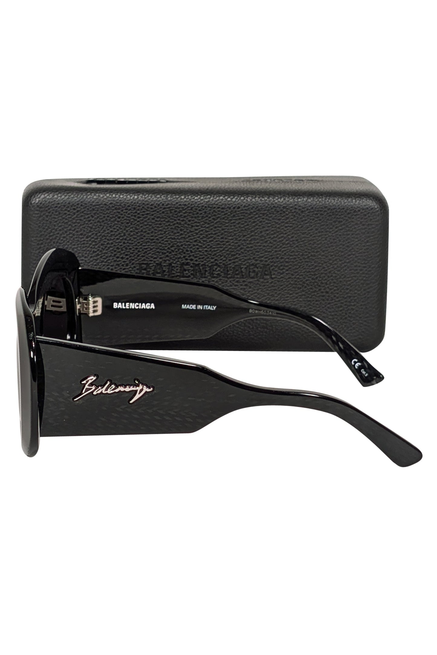 Balenciaga - Black Print Large Round Sunglasses