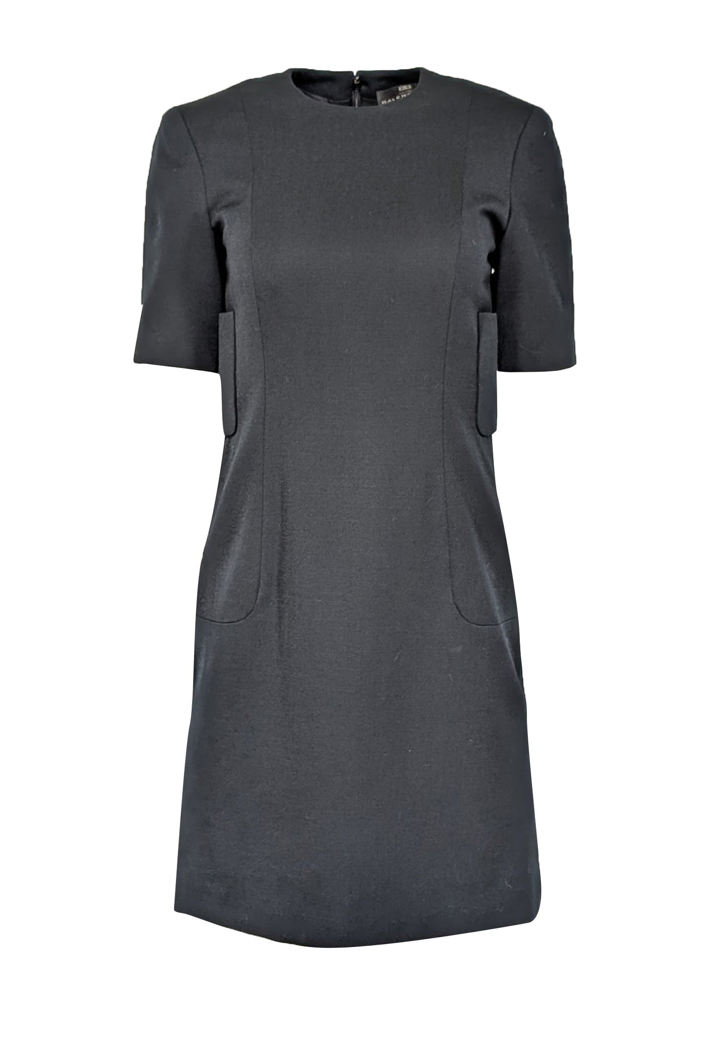 Balenciaga - Black Short Sleeve Sheath Dress Sz 6