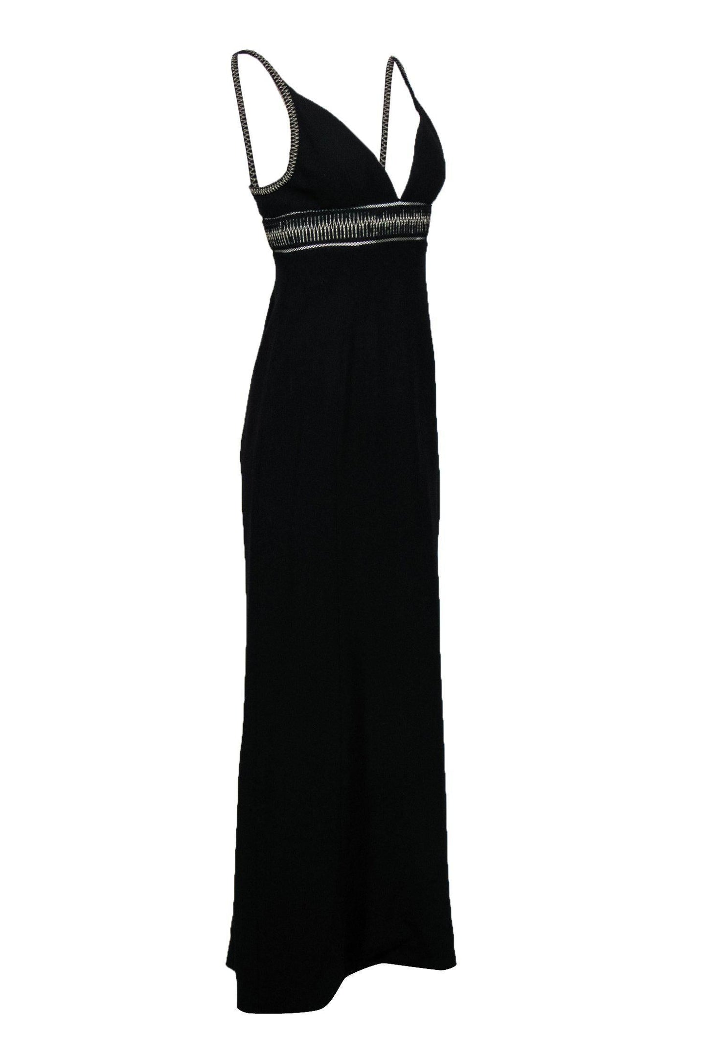 Balenciaga - Black Sleeveless Gown w/ Silver Embroidery Sz M