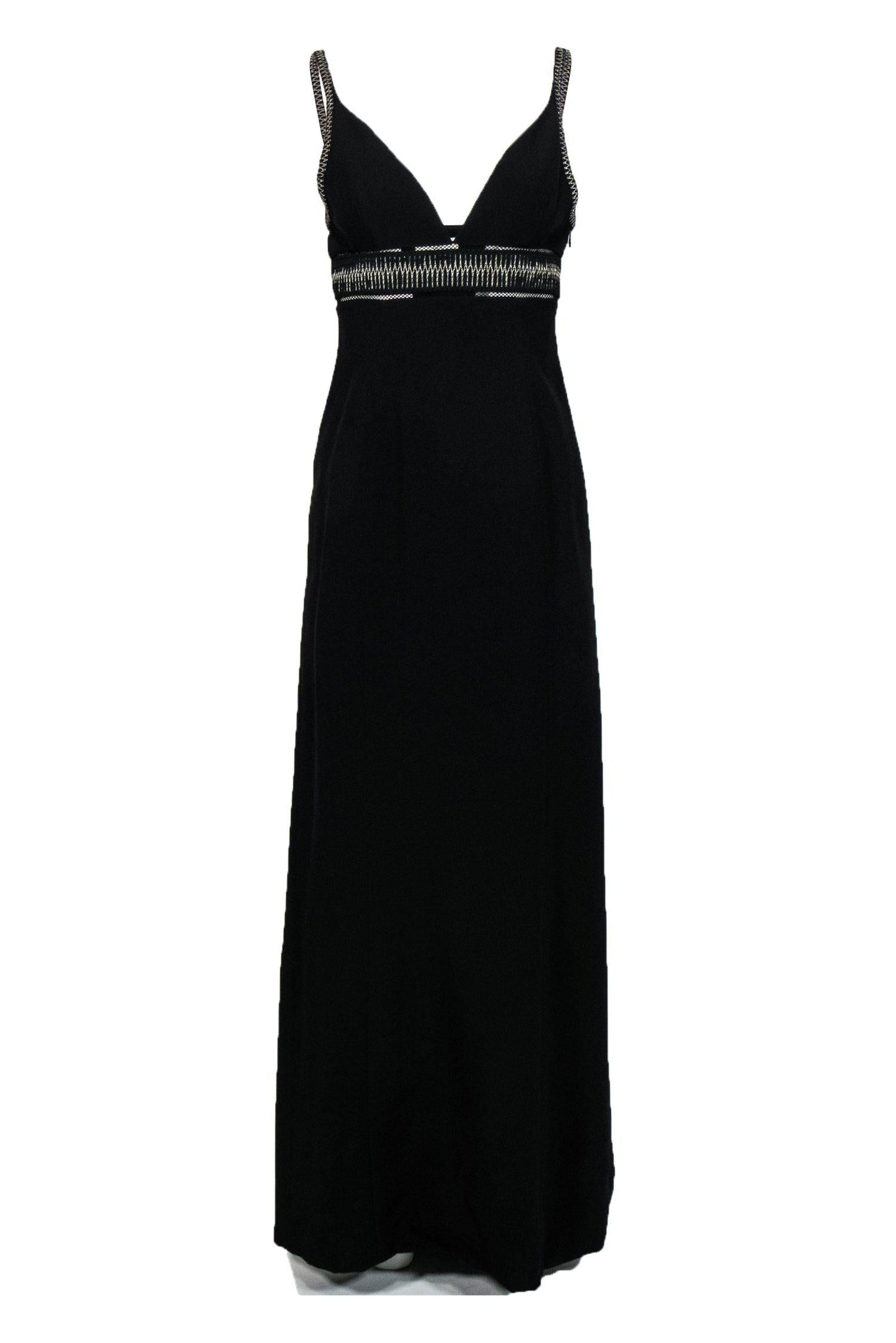 Balenciaga - Black Sleeveless Gown w/ Silver Embroidery Sz M
