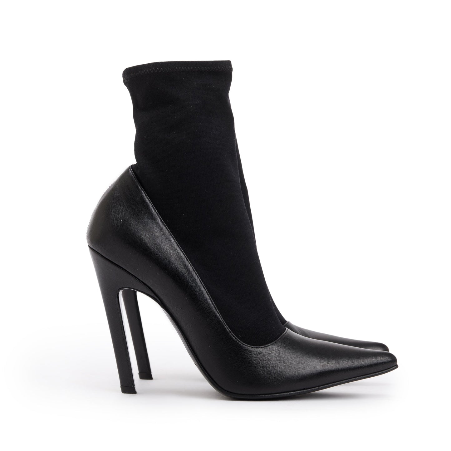 Balenciaga Black Spandex & Leather Knife 110 Bootie , Size 36 w/ Box