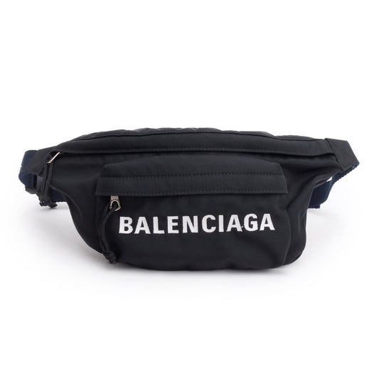 Balenciaga Black/Navy Nylon Wheel Belt Bag
