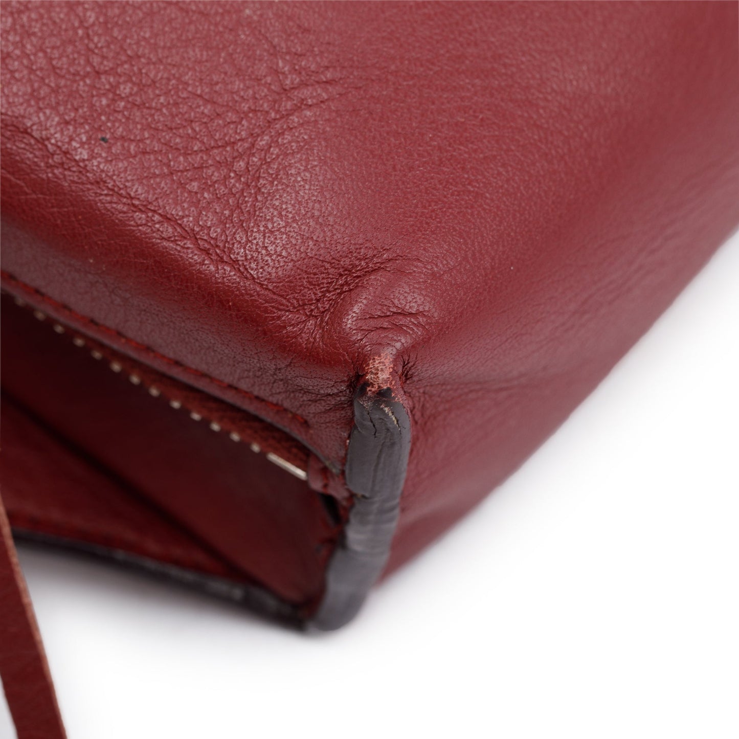 Balenciaga Burgundy Leather Papier Zip Around Belt Bag