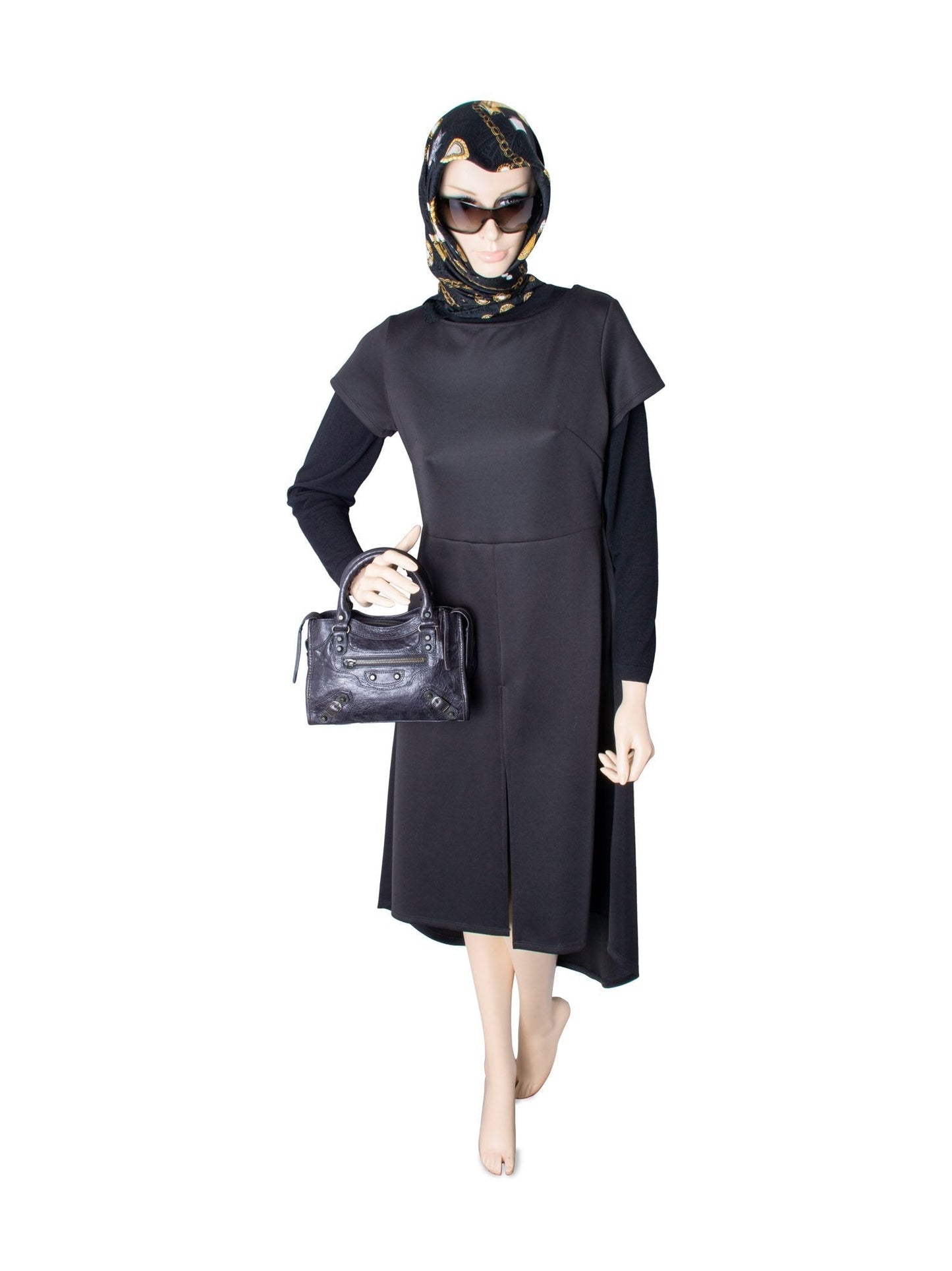 Balenciaga Distressed Leather Classic Hardware Mini City Bag Black