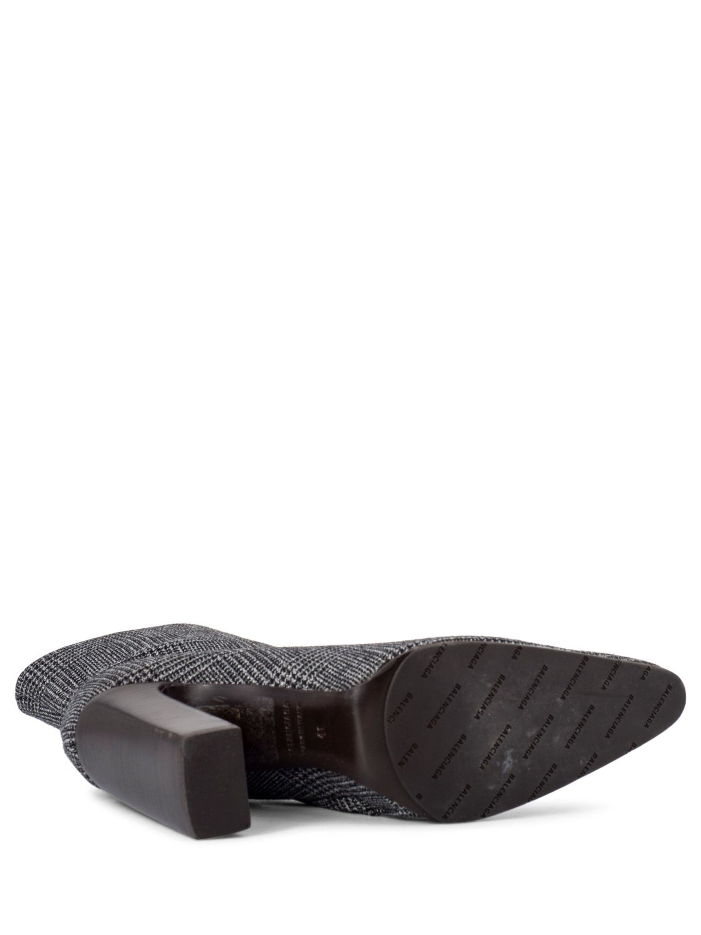 Balenciaga Houndstooth Wool Ankle Boots Black White