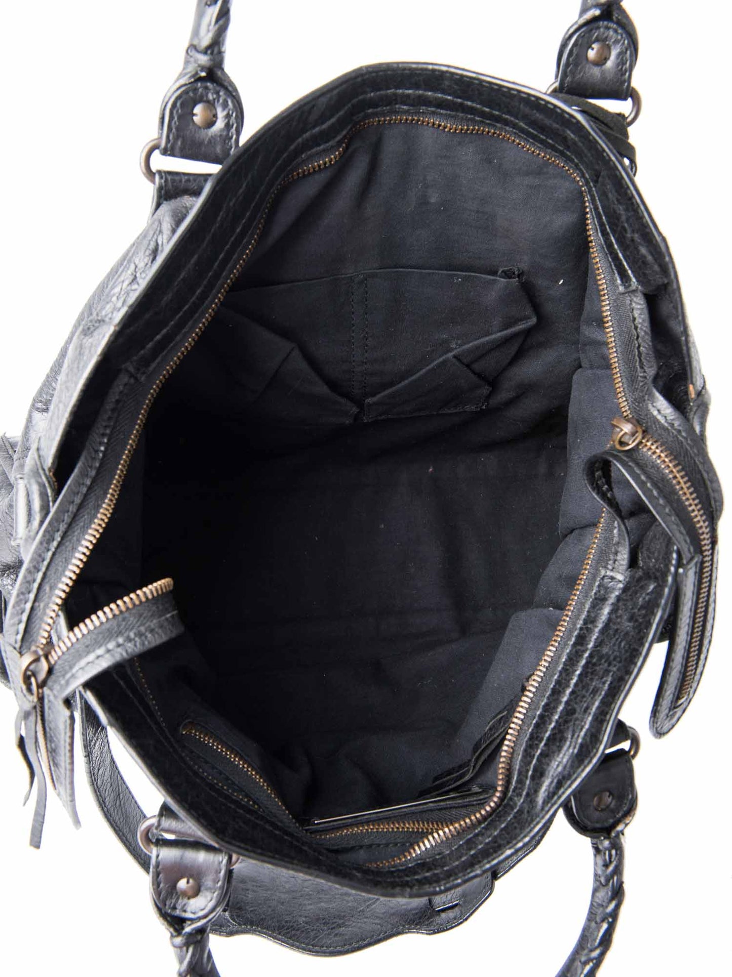 Balenciaga Leather City Bag Black