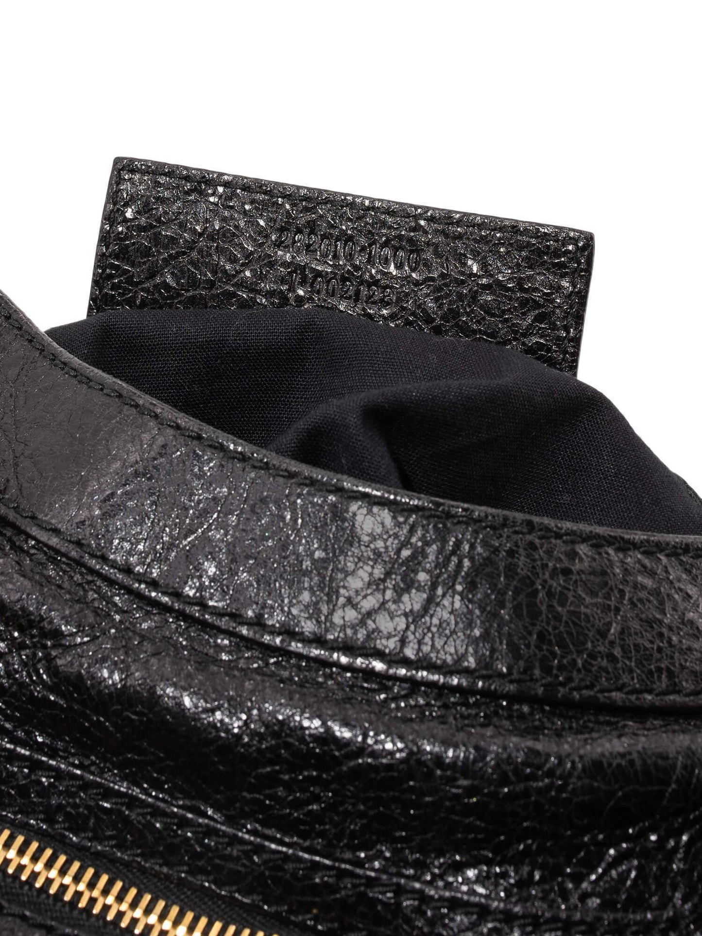 Balenciaga Leather Gold City Shoulder Bag Black