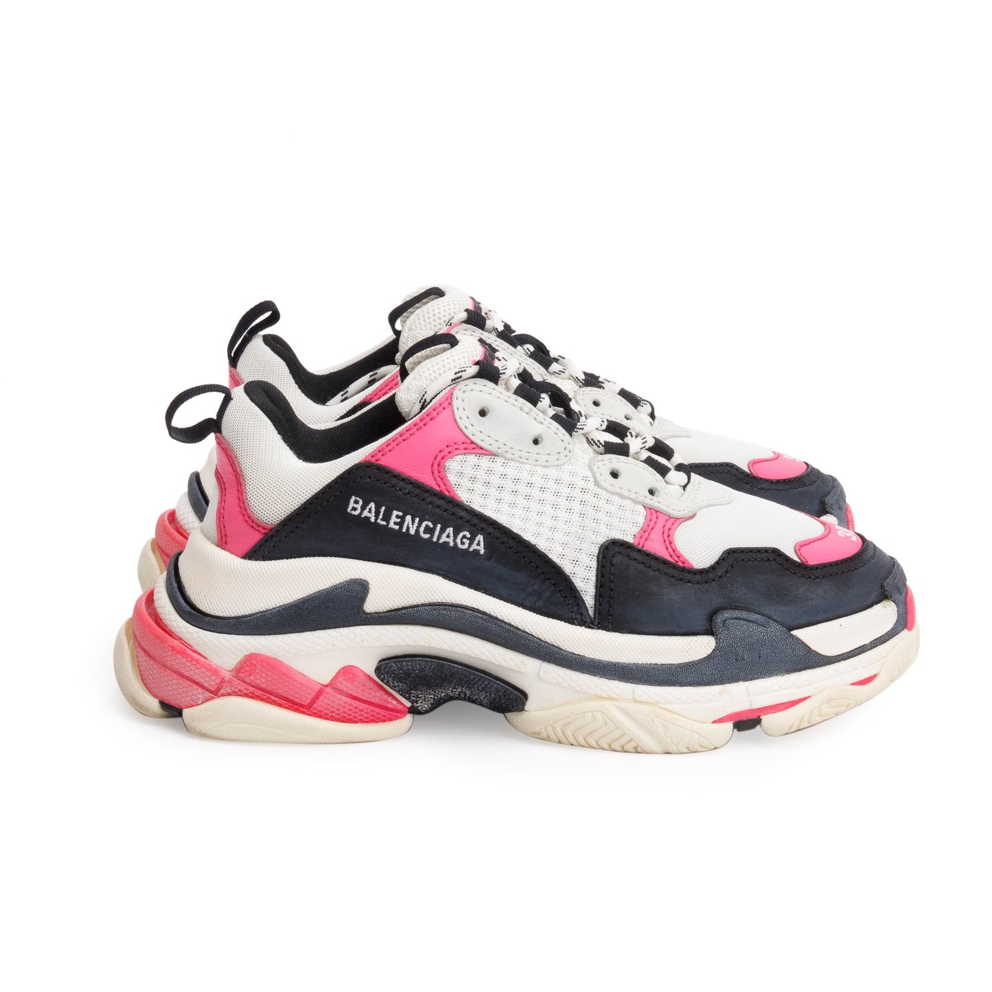 Balenciaga Multicolor Fabric Mesh Triple S Chunky Sneakers, Size 38