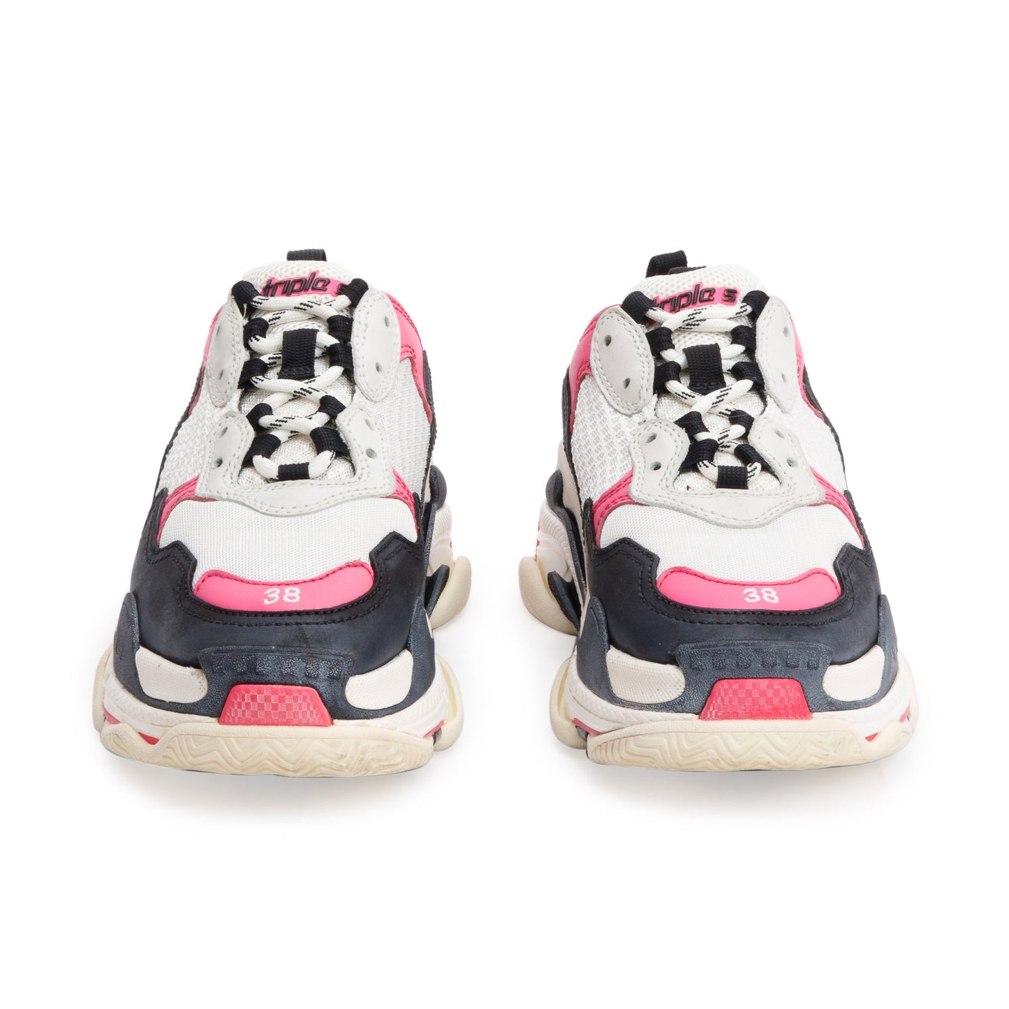 Balenciaga Multicolor Fabric Mesh Triple S Chunky Sneakers, Size 38