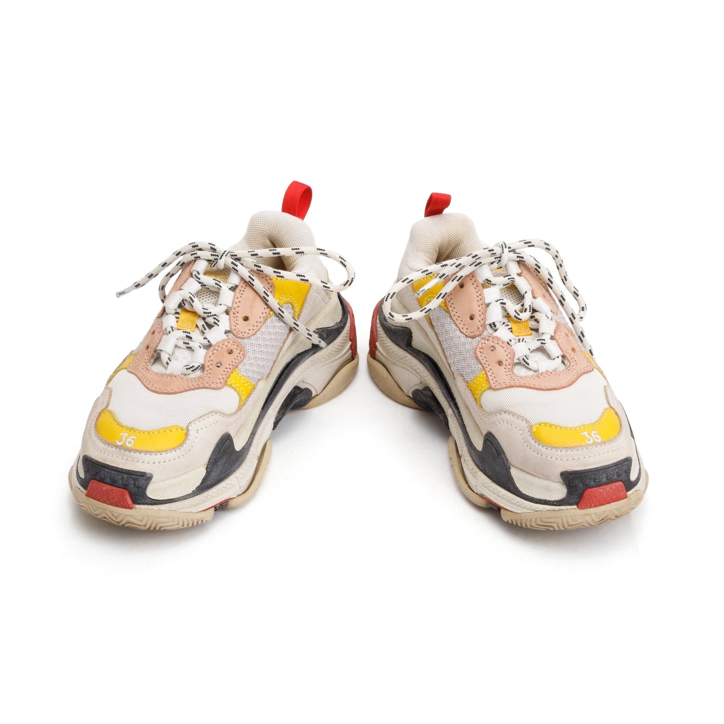 Balenciaga Multicolor Fabric Mesh Triple S Trainer Sneakers, Size 36